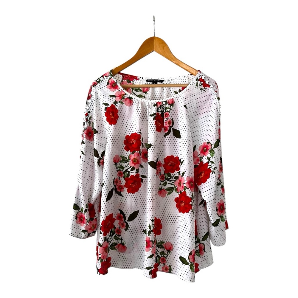 Zac & Rachel blouse floral and polka dot pattern